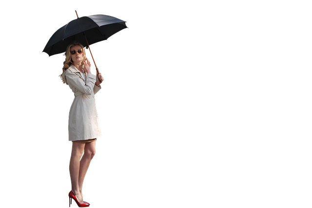 dívka s deštníkem